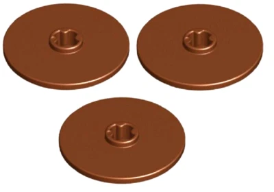 LEGO 3 New Technic Disk Round Reddish Brown  3 x 3 Part 2723 RB02 - Image 1 of 2