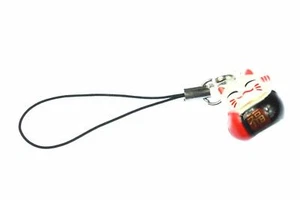 Chat Chanceux Pendentif pour Téléphone Portable Miniblings Cloches Manineko Noir - Photo 1 sur 5
