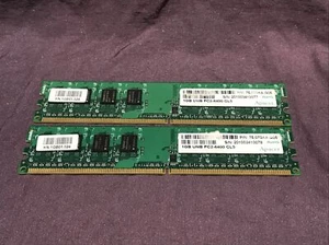 Apacer 2x 1Gb UNB PC2-6400 CL5 DDR2 800Mhz RAM KN.1GB01.024 Pn75.073AA.G05 X3812 - Picture 1 of 5