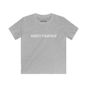 Kids Army Famous Tee - Stylish Softstyle Cotton T-Shirt for Young Trendsetters - Picture 1 of 23