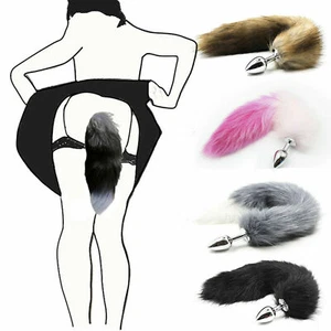 Stainles Steel Cosplay Fox Tail for Men Plug Body Insert Bondage BDSM - Picture 1 of 28