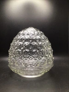 Vintage Porch Globe Shade Art Deco Style Geometric Facets Clear Glass Light - Picture 1 of 8