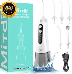 Y801 Water Dental Flosser 300ml 5 Tips 4 Modes White Cordless IPX7 Portable - Picture 1 of 12