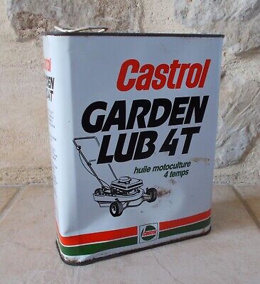 Ancien Bidon D'Huile CASTROL Garden Lub 4T Oil Garage Vintage Oil Can 2 Litres • 14.90€