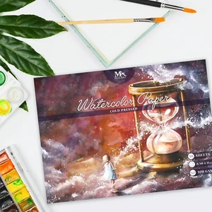 Watercolour Pad 30 Sheets A4 Sized Paper 300gs8 777 M High Quality Cold Pressed - Picture 1 of 9