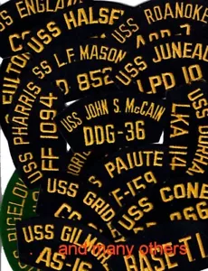US Navy ship unit patch assorted cut edge cap shields each 15+ different - Picture 1 of 1