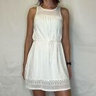H&M Womens Casual Sleeveless Lace Cotton Summer Dress XS Extra Small Ivory Cream
