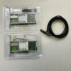 2PCS NEW INTEL X520-DA1 E10G41BTDA 10G Network Card +1M 10G SFP+ Cable - Picture 1 of 6