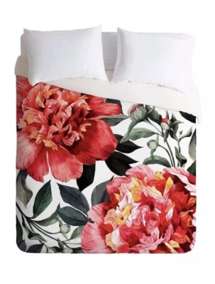 Edredón Deny Designs Marta Barragán Camarasa Rojo Acuarela Flores King Nuevo BL4 Foto 1 de 2