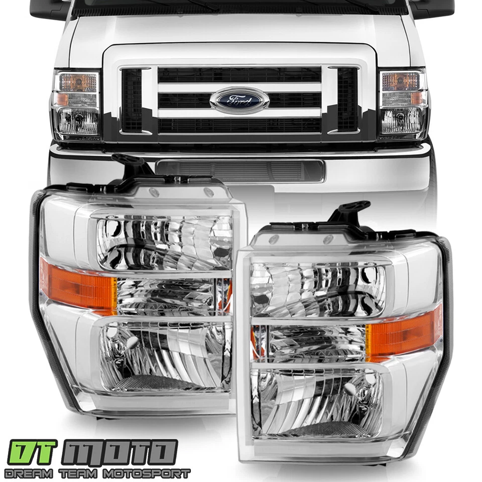 Faros delanteros izquierda+derecha para furgoneta Econoline Ford E150 E250 E350 E450 2008-2014 Foto 1 de 4