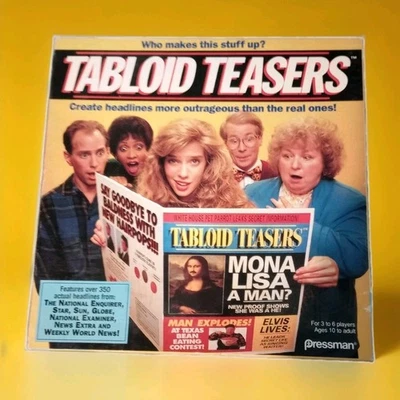 Vintage 1991 Tabloid Teasers Trivia Board Game by Pressman Complete - Image 1 of 4