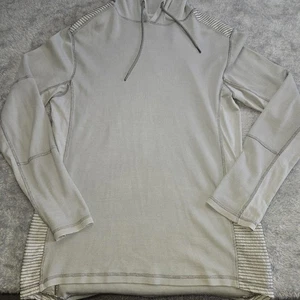 Sudadera con capucha térmica negra con hebilla para hombre grande gris tejido gofre manga larga cordón - Imagen 1 de 12