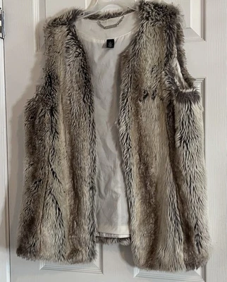 Chaleco Casa Blanca Mercado Negro Piel Sintética Talla XL Forrado Marrón Tostado Negro Marfil Foto 1 de 4