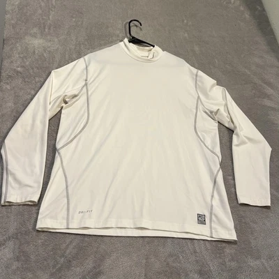 Camisa ajustada Nike Pro Combat Dri-Fit para hombre XL blanca capa base de compresión simulada Foto 1 de 4