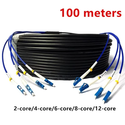 100m LC-LC Armored Fibra Optica Cable Single-mode 4 6 8 12 Cores Outdoor Cable - Image 1 of 4
