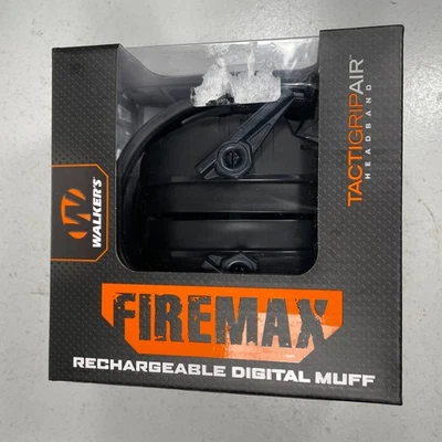Protetores auriculares eletrônicos Walker's FireMax com bateria recarregável (NRR 20dB) preto - Imagem 1 de 4