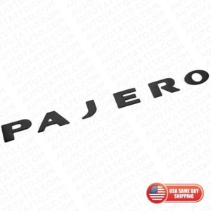 Mitsubishi PAJERO Rear Letter Badge Emblem Nameplate 3D Sticker Black - Picture 1 of 4
