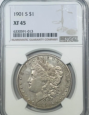 1901-S Morgan Dollar, NGC XF45 - Scarce Date Cover