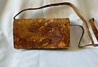 Egyptian Leather Brown Clutch Wallet Purse Card Holder Cleopatra #777 Strap 7.5"