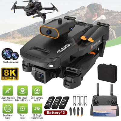 MARKENLOS Mini drone pieghevole WiFi FPV con doppia fotocamera 8K HD selfie RC quadricottero drone