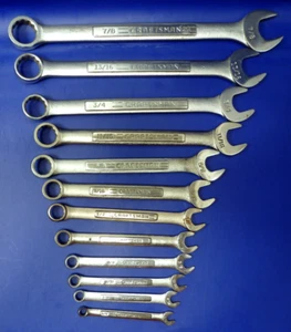 Vintage Craftsman 12pc SAE Combination Wrench Set USA Series V/VV/VA 1/4"-7/8" - Picture 1 of 2
