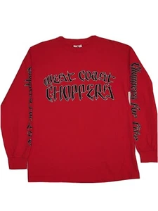 Vintage West Coast Choppers 100% Cotton Long Sleeves Red Men's T-Shirt Medium - Imagen 1 de 7
