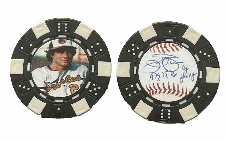 JIM PALMER - BALTIMORE ORIOLES CY YOUNG - LEYENDA DEL BÉISBOL *FIRMADO* CHIP DE PÓKER Foto 1 de 1