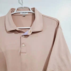 Peter Millar Polo Shirt - Men's Large Summer Comfort - Pink Striped Stretch - Picture 1 of 5