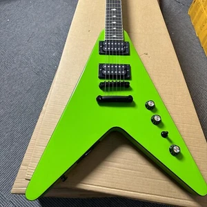 V Electric Guitar Mahogany Fingerboard Classic Green Color fixed brid IN STOCK - Picture 1 of 15