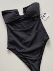 ZARA Sexy Black Strapless Cutout Swimsuit Size L Bloggers Fave Holiday 