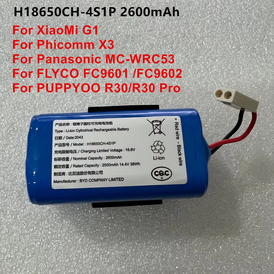 H18650CH-4S1P Original Battery For XiaoMI Mijia Mopping Robot Vacuum Cleaner G1
