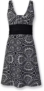 Patagonia Margot Dress Black White Geometric Cotton Blend Womens Size S - Picture 1 of 4