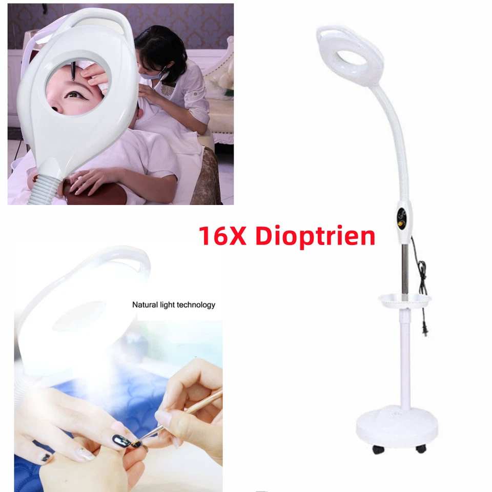 16X Dioptrien LED Lupenleuchte Lupenlampe Kaltlicht Kosmetik Lupe mit Stativ DHL - Bild 1 von 4