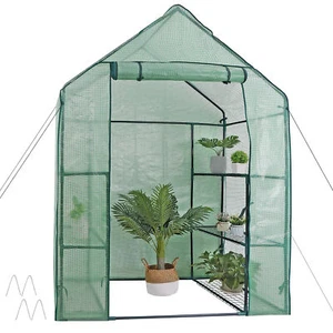 3 Tier 6 Shelves Green House Outdoor&Indoor Portable Mini Walk-in Greenhouse - Picture 1 of 10