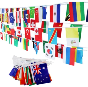 International 100 Countries String Flag Bunting Pennant Banner 82 Feet Festival - Picture 1 of 9