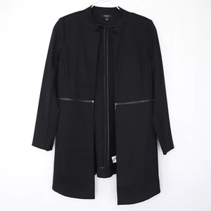 Alfani Women's Black Open Front Zippered Waist Jacket Blazer Size 8 NWT $139 - Picture 1 of 20