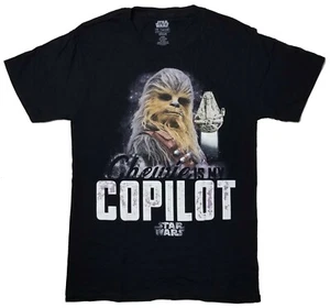 Star Wars Chewbacca "Chewie is My Copilot" Black T-Shirt | S (36) - Picture 1 of 3