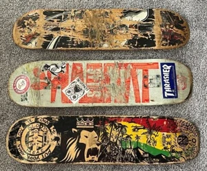 LOTE De Colección De 3 Tablas De Monopatín Trashed Arte De Pared Gráficos Bar Hombre Decoración De Cueva🍒 - Imagen 1 de 10