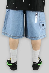 360 Threesixty lose baggy Passform Zimmermann Shorts Jeans Shorts Lightwash blau 90er - Bild 1 von 3