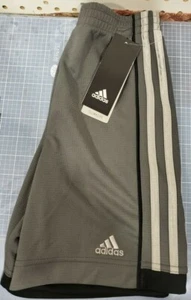 Boys Kids Youth Adidas Gray Embroidered Shorts NEW Size 5 - Picture 1 of 2