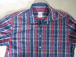 Camisa informal Brooks Brothers Madison abotonada MEDIANA azul rosa a cuadros para hombre - Imagen 1 de 6