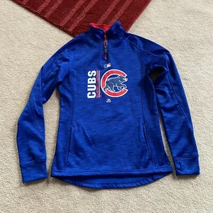 Majestätische Truhe ca. 17" Chicago Cubs Pullover mit teilweisem Reißverschluss TH JL - Bild 1 von 10