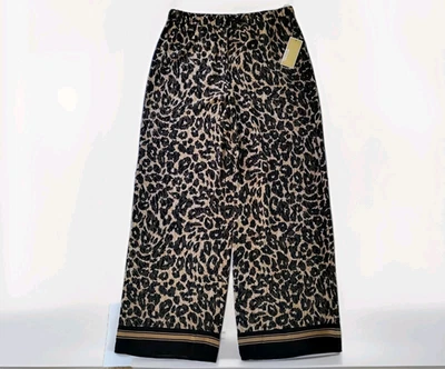 Michael Kors Printed chiffon Wide-Leg Pants Womens Size L Brown - Image 1 of 4