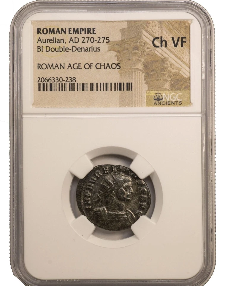 Roman AE (ANT)of Aurelian (AD 270-275) NGC(VF) BI Double Denarius Age of Chaos - Image 1 of 1