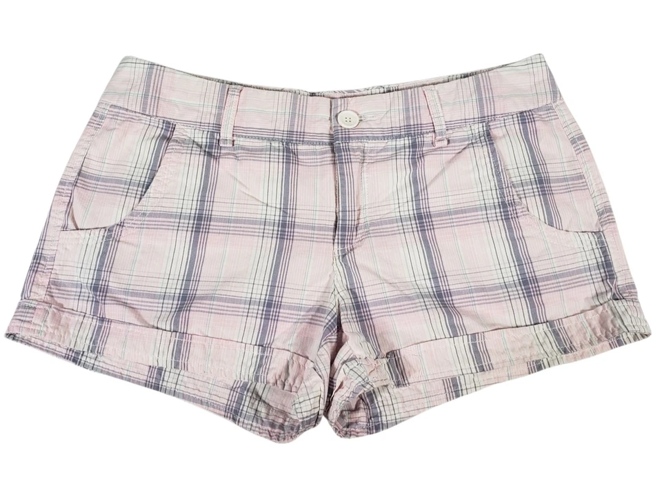 Pantalones Cortos Maurices Mujer Todo Algodón Rosa Gris Cuadros Bolsillos Talla 9/10 Foto 1 de 4