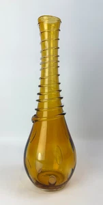 Vintage mundgeblasene Braunglas Vase MCM mit durchgehender Spule Verpackung & Blasen 16" T - Bild 1 von 11