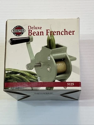 NUEVO Francador de frijoles Norpro Deluxe con abrazadera francesa/verde/rebanadora de alta resistencia Foto 1 de 4