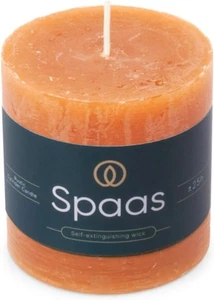 Spaas Rustic Pillar Candle 70/70 mm 25h, Orange - Picture 1 of 3