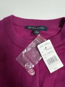 Brooks Brothers Women ButtonUp Sweater Sz Small Merino Wool MSRP$168 NWT PLUM - Picture 1 of 9
