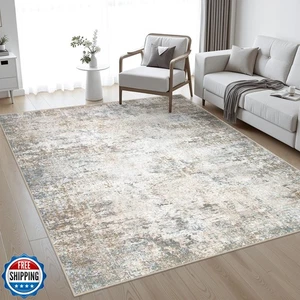 5x7 Area Rug Living Room Rug: Washable Modern Abstract Soft Thin Rug Indoor F - Picture 1 of 5